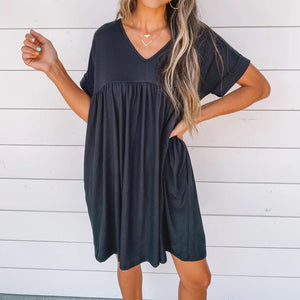 Casual round neck short sleeve dress