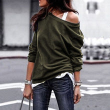 Load image into Gallery viewer, Solid Color Round Neck Long Sleeve Top

