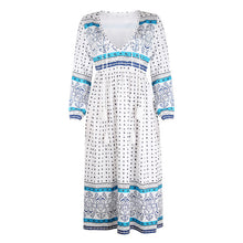 Load image into Gallery viewer, Boho Style V-Neck Printed Maxi Casual Dress

