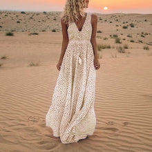 Load image into Gallery viewer, V-Neck Sleeveless Polka Dot Dress
