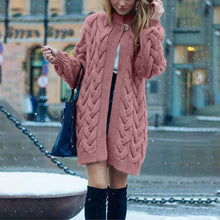 Load image into Gallery viewer, Solid Color Cross Knit Cardigan Sweater Coat

