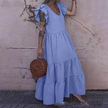 Load image into Gallery viewer, Elegant Ruffle Sleeve Casual Maxi Dress
