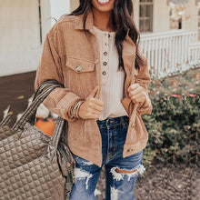 Load image into Gallery viewer, Casual Corduroy Lapel Cardigan
