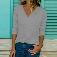 Load image into Gallery viewer, Slim Fit V-neck Long Sleeve T-shirt
