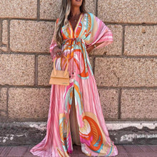 Load image into Gallery viewer, Elegant V-Neck Boho Style Vacation Maxi Dress
