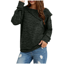 Load image into Gallery viewer, Round Neck Button Thick Knitted Sweatshirt
