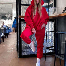 Load image into Gallery viewer, Hooded Sports Casual Sweatshirt Set (Sweatshirt+Pants)
