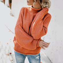 Load image into Gallery viewer, Turtleneck Pullover Loose Knit Oversized Sweater
