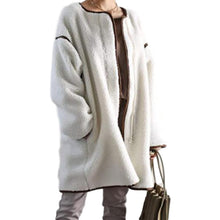Load image into Gallery viewer, Round Neck Zipper Plush Jacket

