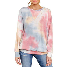 Load image into Gallery viewer, Tie Dye Round Neck Long Sleeve Tops
