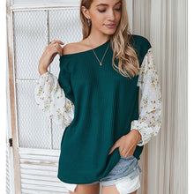 Load image into Gallery viewer, Floral Stitching Knitted Top
