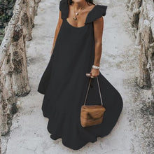 Load image into Gallery viewer, Casual Solid Color Ruffle Hem Vacation Maxi Dress
