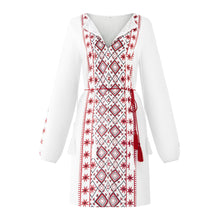 Load image into Gallery viewer, Lace Up Ethnic Print Mini Dress
