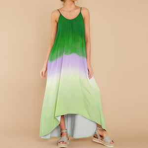 Gradient Color Sling Maxi Dress
