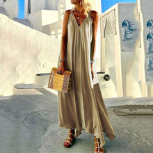 Load image into Gallery viewer, Boho V-Neck Holiday Maxi Dress
