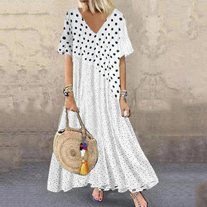 Casual Polk Dot Printed Maxi Dress