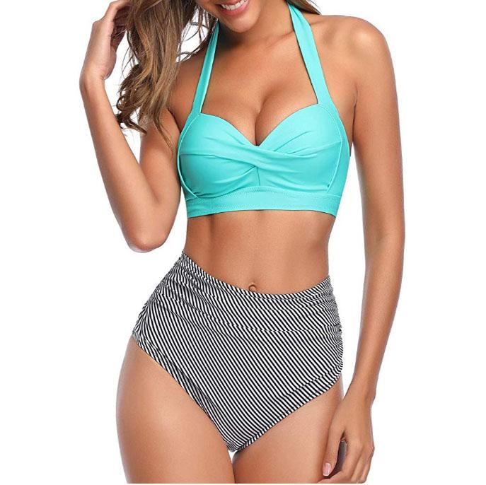 Vintage High Waist Printed Bikini Swimwear
