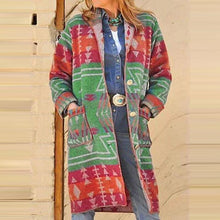Load image into Gallery viewer, Printed Casual Long-Sleeved Woolen Coat
