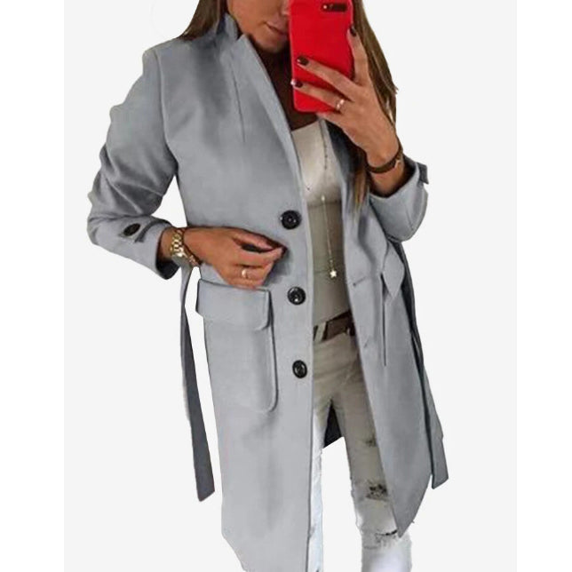 Autumn And Winter Slim Woolen Coat