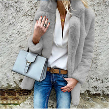 Load image into Gallery viewer, Fashion Solid Color Stand Collar Plush coat
