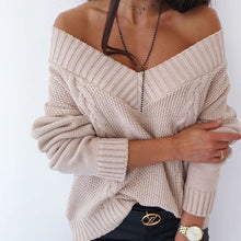 Load image into Gallery viewer, Sexy V-Neck Long Sleeve Sweater
