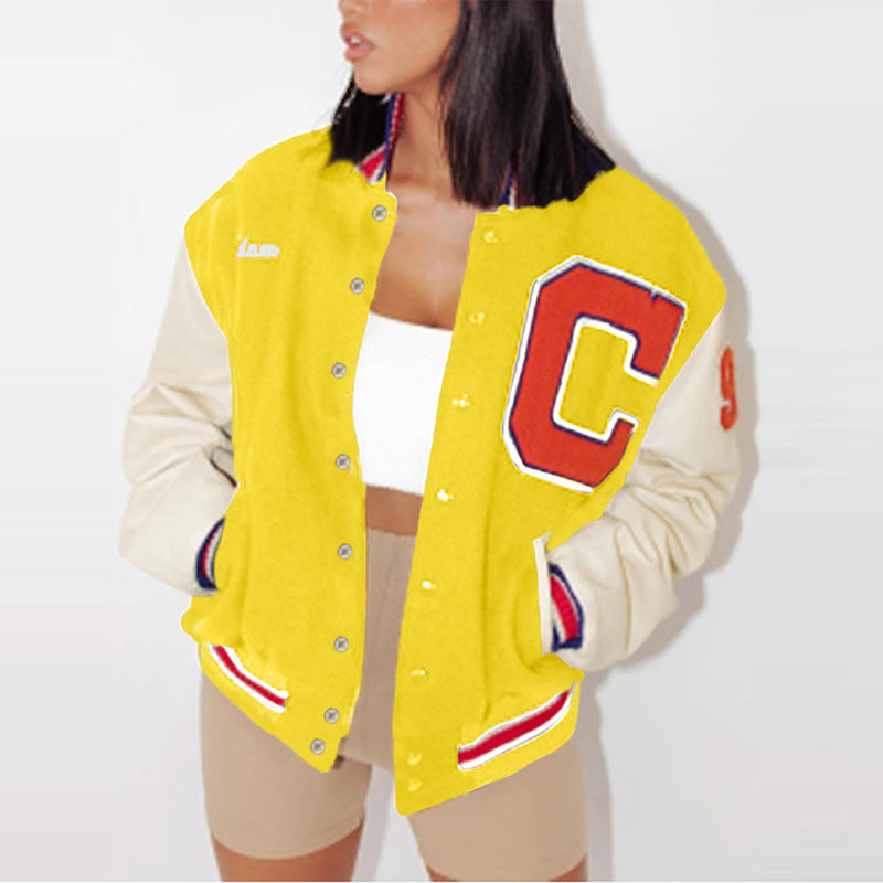 Casual Printed Baseball Jacket