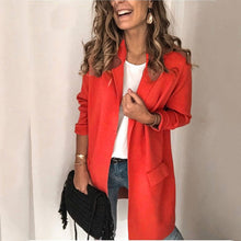 Load image into Gallery viewer, Solid Color Fake Pocket Blazer Coat
