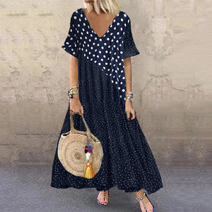 Casual Polk Dot Printed Maxi Dress