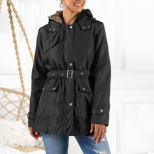 Load image into Gallery viewer, Real Two-Piece Fur Collar Hooded Cotton Jacket

