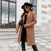 Load image into Gallery viewer, Lapel Long Sleeve Woolen Coat
