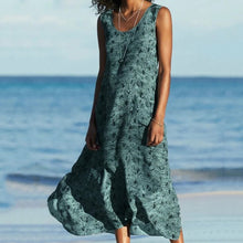 Load image into Gallery viewer, Casual Round Neck Sleeveless Print Maxi Dress
