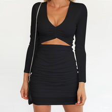 Load image into Gallery viewer, Long Sleeve Solid Color Slim Bodycon Dress
