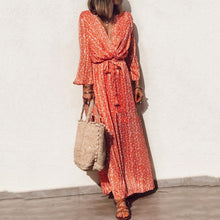 Load image into Gallery viewer, V-Neck Printed Casual Maxi Dress
