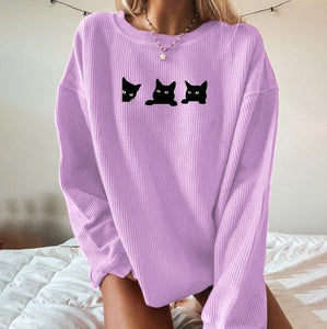 Cute Fashion Print Round Neck Sweatshirt