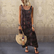 Load image into Gallery viewer, Round Neck Floarl Printed Sleeveless Dress
