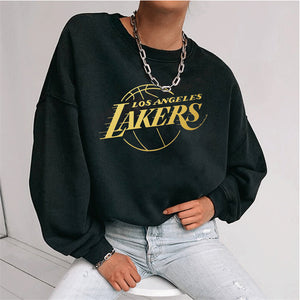 Black "LAKERS" Printed Sweatshirt