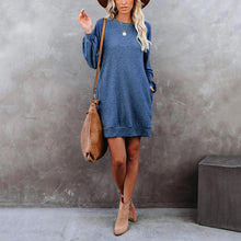 Load image into Gallery viewer, Solid Color Soft Long Sleeve Dress
