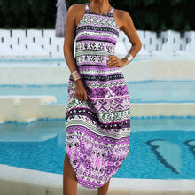 Load image into Gallery viewer, Boho Style Printed Halter Maxi Dress
