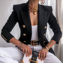 Load image into Gallery viewer, Solid Double-Breasted Slim-Fit Blazer Coat
