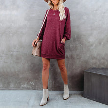 Load image into Gallery viewer, Solid Color Soft Long Sleeve Dress
