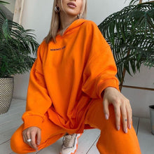 Load image into Gallery viewer, Hooded Sports Casual Sweatshirt Set (Sweatshirt+Pants)
