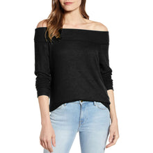 Load image into Gallery viewer, Solid Color Long-sleeved One-shoulder Top
