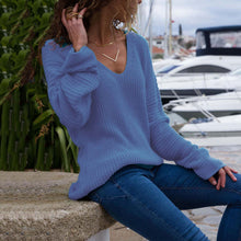 Load image into Gallery viewer, V-neck Loose Long Sleeve Top
