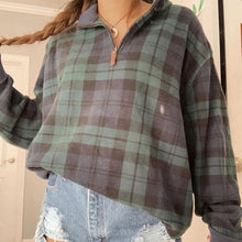 Load image into Gallery viewer, Zipper Plaid Pullover Sweatshirt
