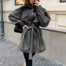 Load image into Gallery viewer, Solid Color Woolen Shirt Coat
