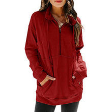 Load image into Gallery viewer, Half Zipper Solid Color Casual Sweatshirt
