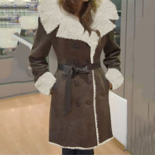 Load image into Gallery viewer, Long Sleeve Lapel Long Plush Coat

