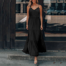 Load image into Gallery viewer, Patchwork Lace Sling Maxi Dress
