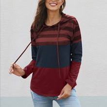 Load image into Gallery viewer, Hooded Contrast Color Pullover Sweatshirt
