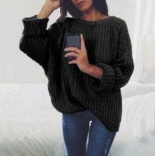 Load image into Gallery viewer, Solid Color Round Neck Pullover Sweater
